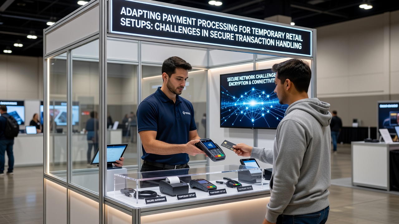 Compliance verification screen displayed on a mobile payment device at a seasonal retail booth