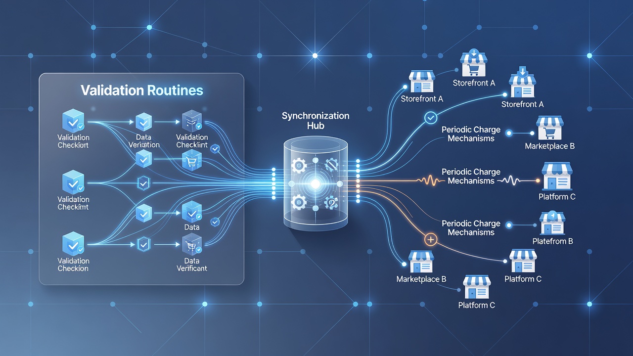 Synchronization between validation checks and recurring billing systems in expanding digital storefronts