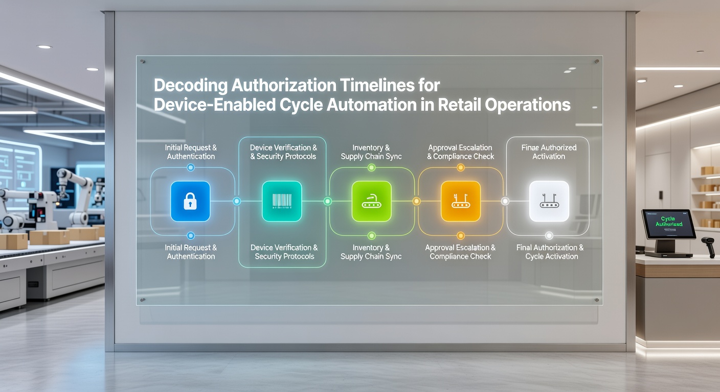 Retail devices automating inventory cycles with authorization checkpoints in a modern store setting