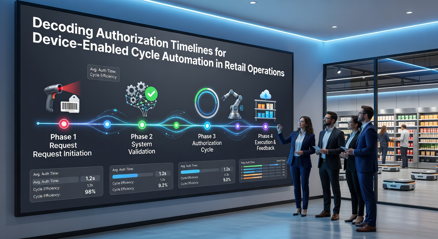 Dashboard displaying real-time authorization timelines for automated retail device cycles