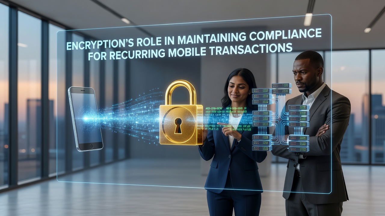 Encryption processes securing mobile transaction data during recurring payments