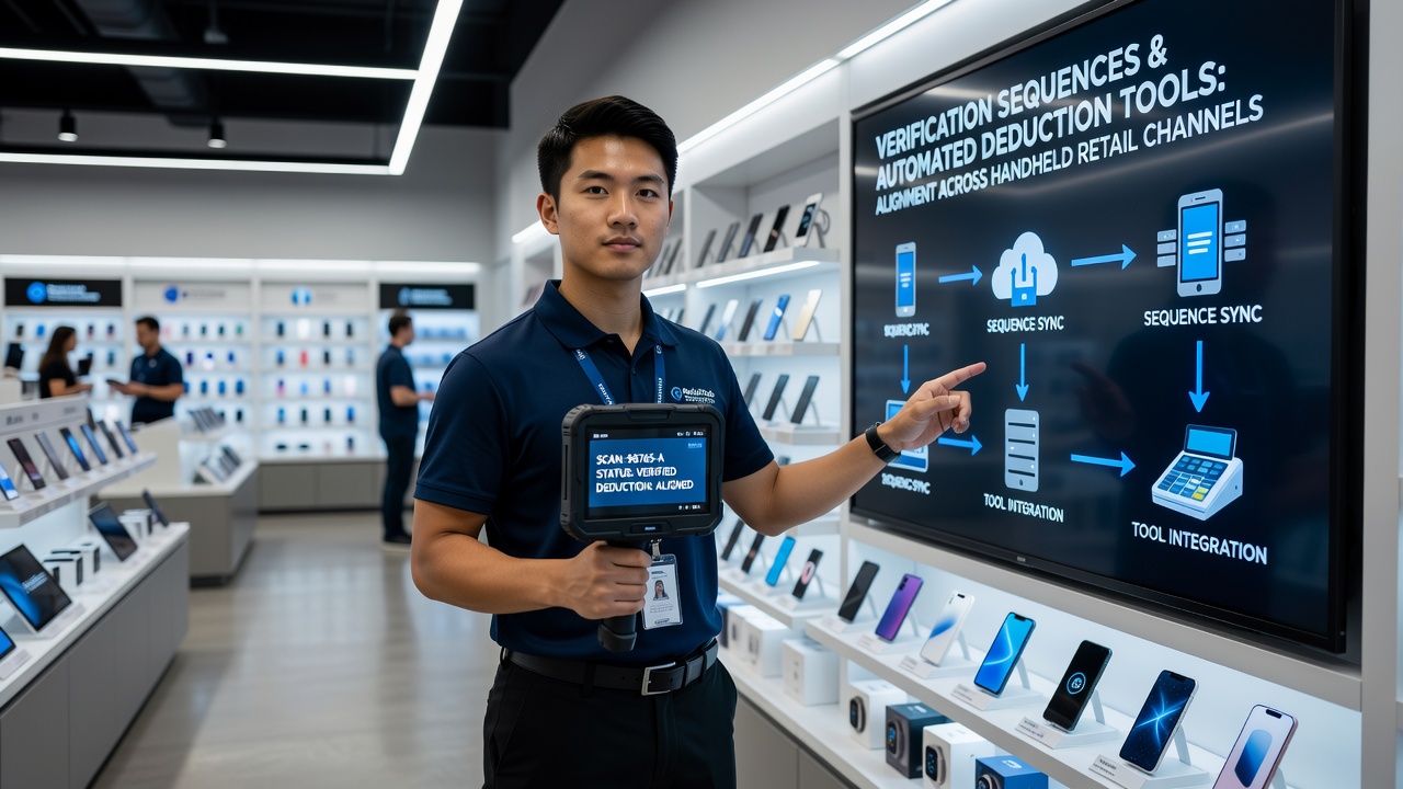 Automated deduction workflows syncing with verification sequences on portable retail devices