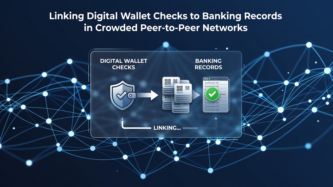 Digital wallet verification process connecting to banking records in a peer-to-peer network