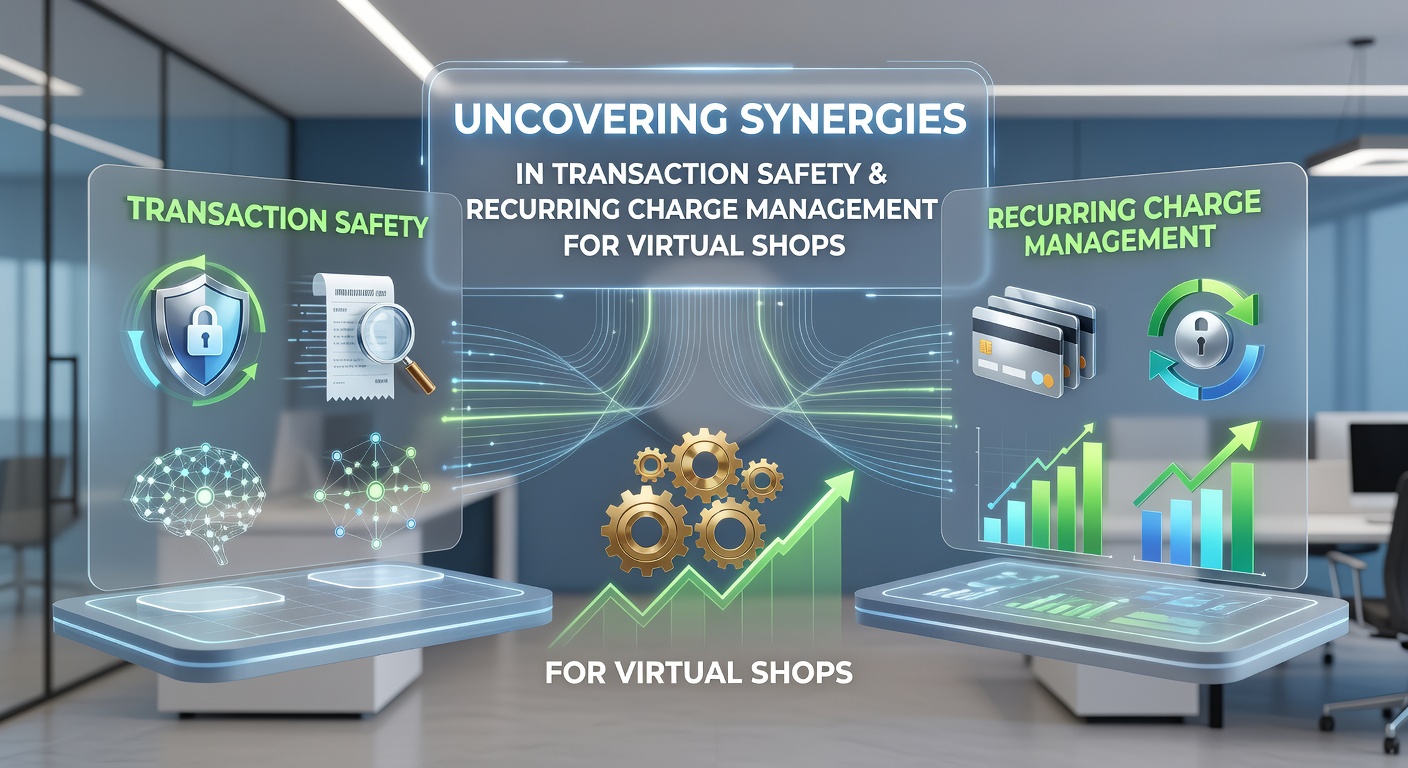 Analytics screen showing transaction safety scores merged with recurring charge timelines for e-commerce operations